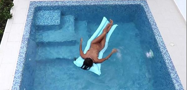  Sex on The Pool and Dildo with  Melena Maria Rya